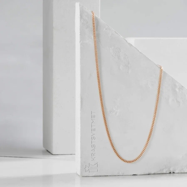 Цепь из красного золота 585, плетение «Панцирь»